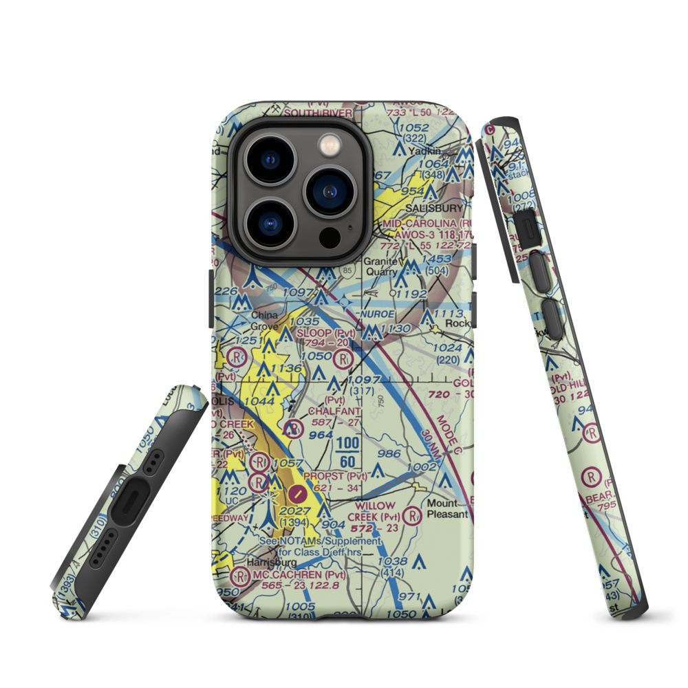 Sloop Airport (41NC) VFR Sectional  Tough iPhone Case iPhone 14 Pro model shown