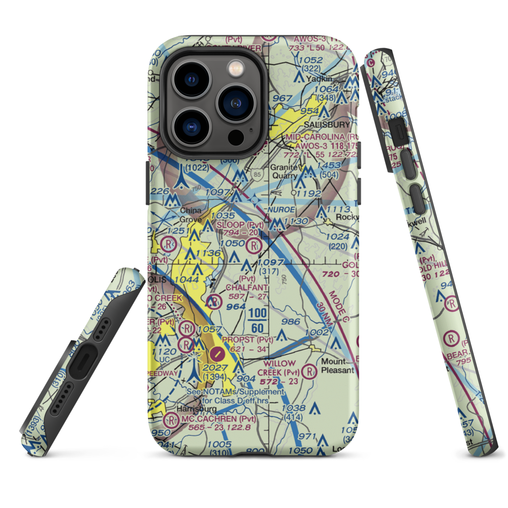Sloop Airport (41NC) VFR Sectional  Tough iPhone Case iPhone 14 Pro Max model shown