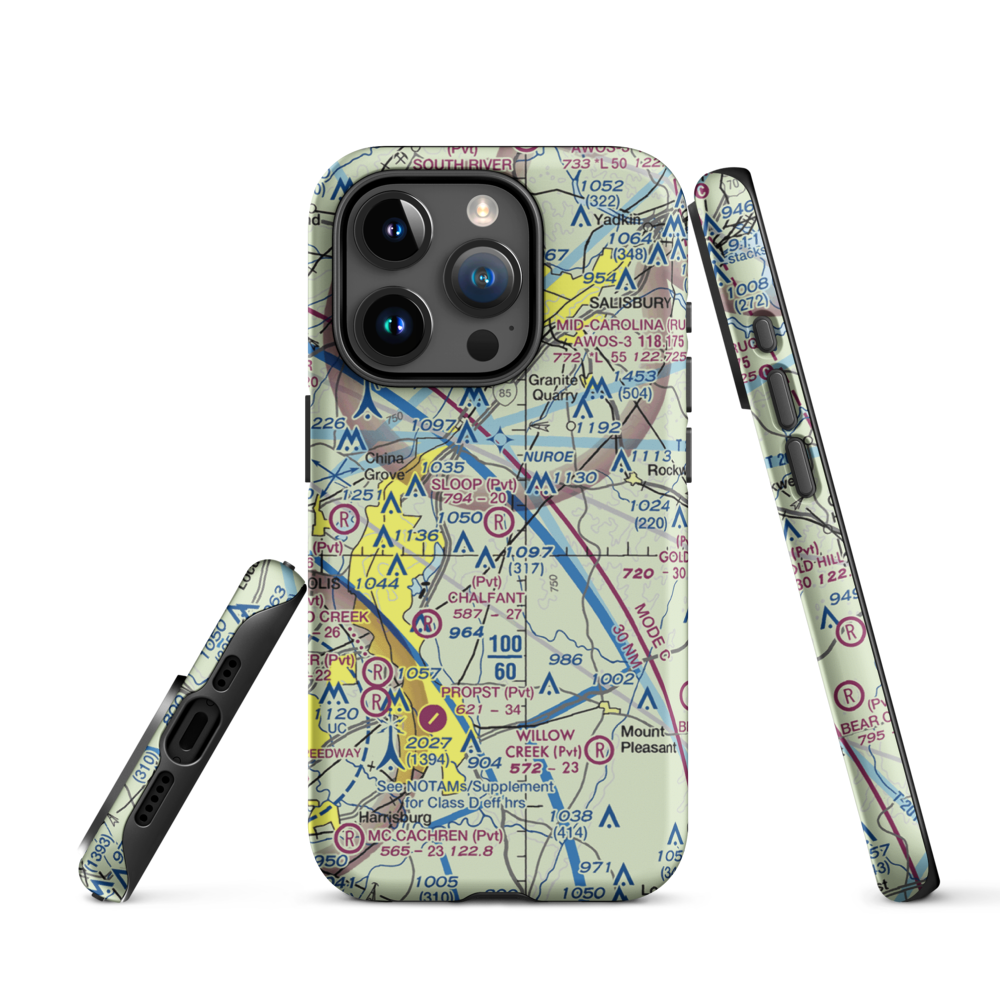 Sloop Airport (41NC) VFR Sectional  Tough iPhone Case iPhone 15 Pro model shown
