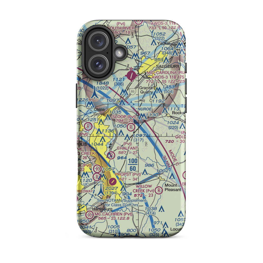 Sloop Airport (41NC) VFR Sectional  Tough iPhone Case iPhone 16 Plus model shown