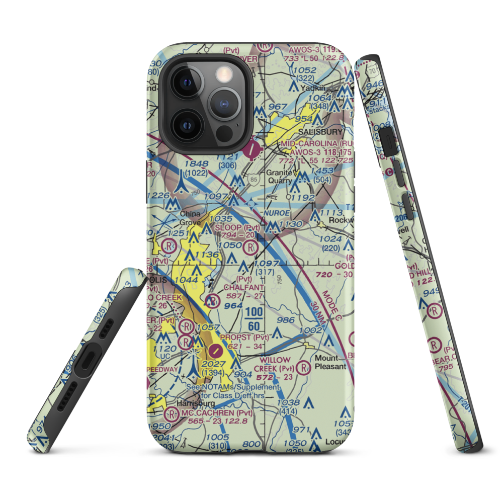 Sloop Airport (41NC) VFR Sectional  Tough iPhone Case iPhone 12 Pro Max model shown