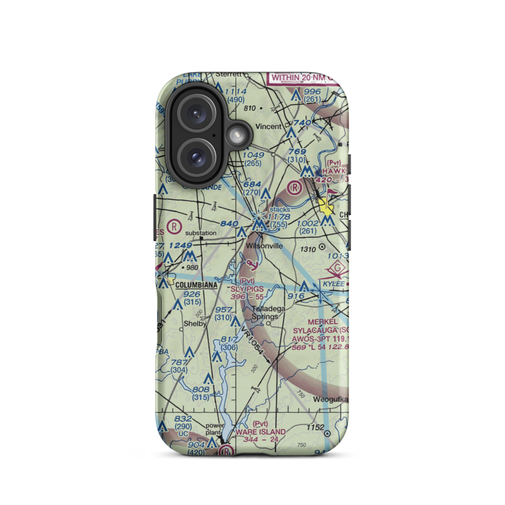 Sly Pig's Base Seaplane Base (46AL) VFR Sectional  Tough iPhone Case iPhone 16 model shown