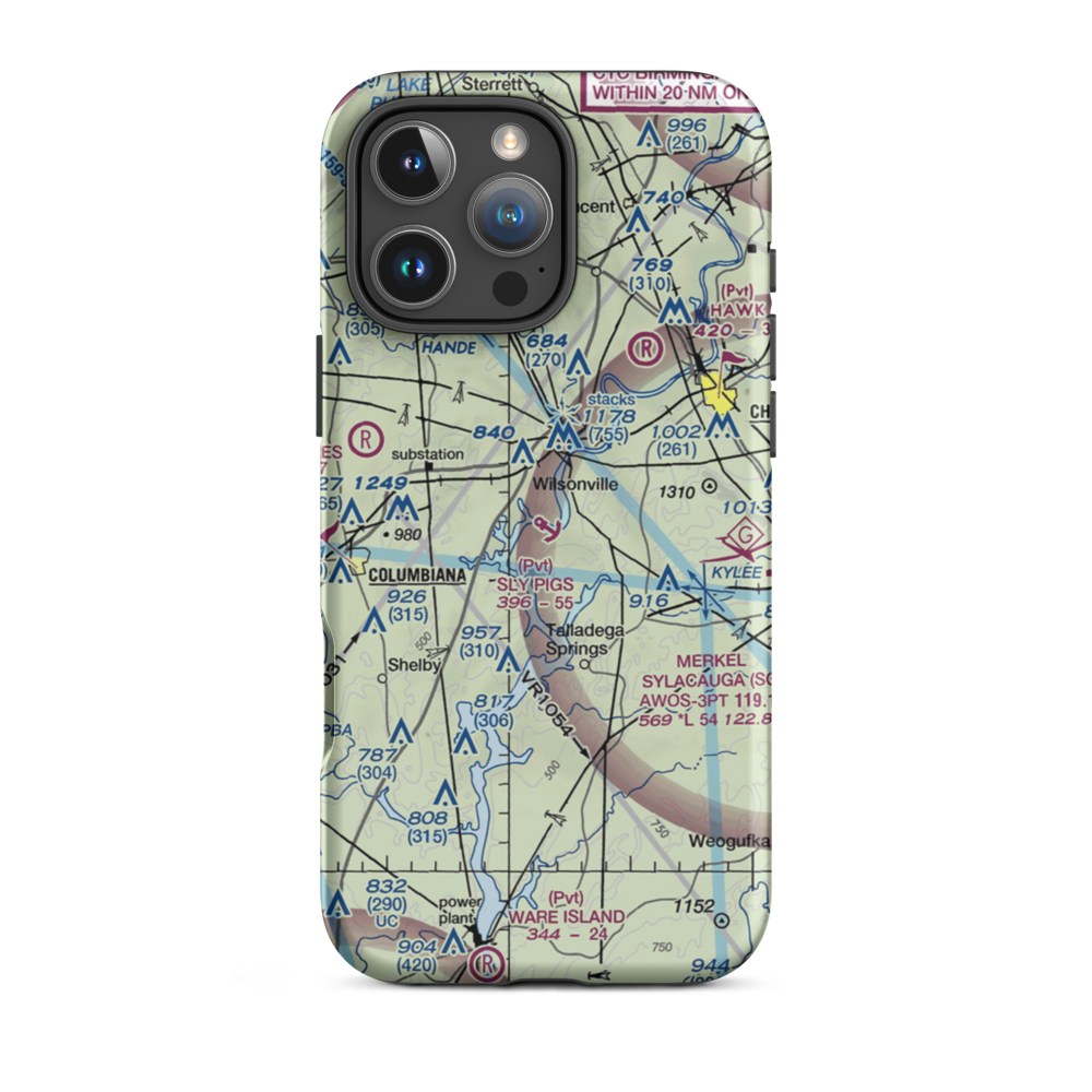 Sly Pig's Base Seaplane Base (46AL) VFR Sectional  Tough iPhone Case iPhone 16 Pro Max model shown