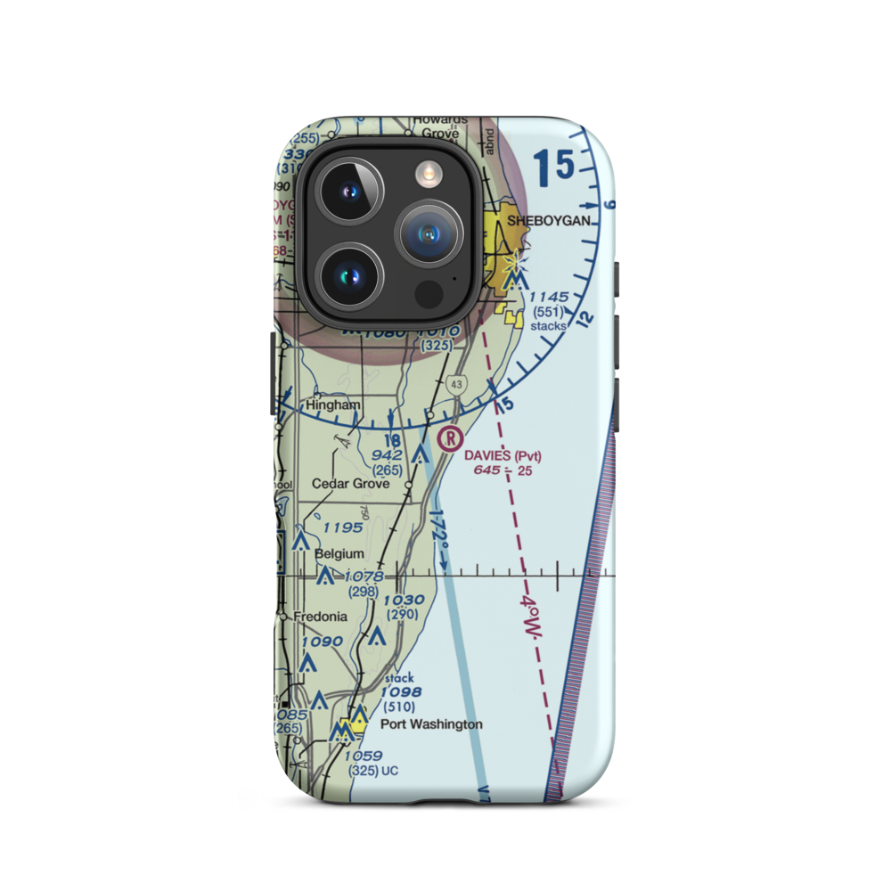 Smies Airport (75WI) VFR Sectional  Tough iPhone Case iPhone 16 Pro model shown