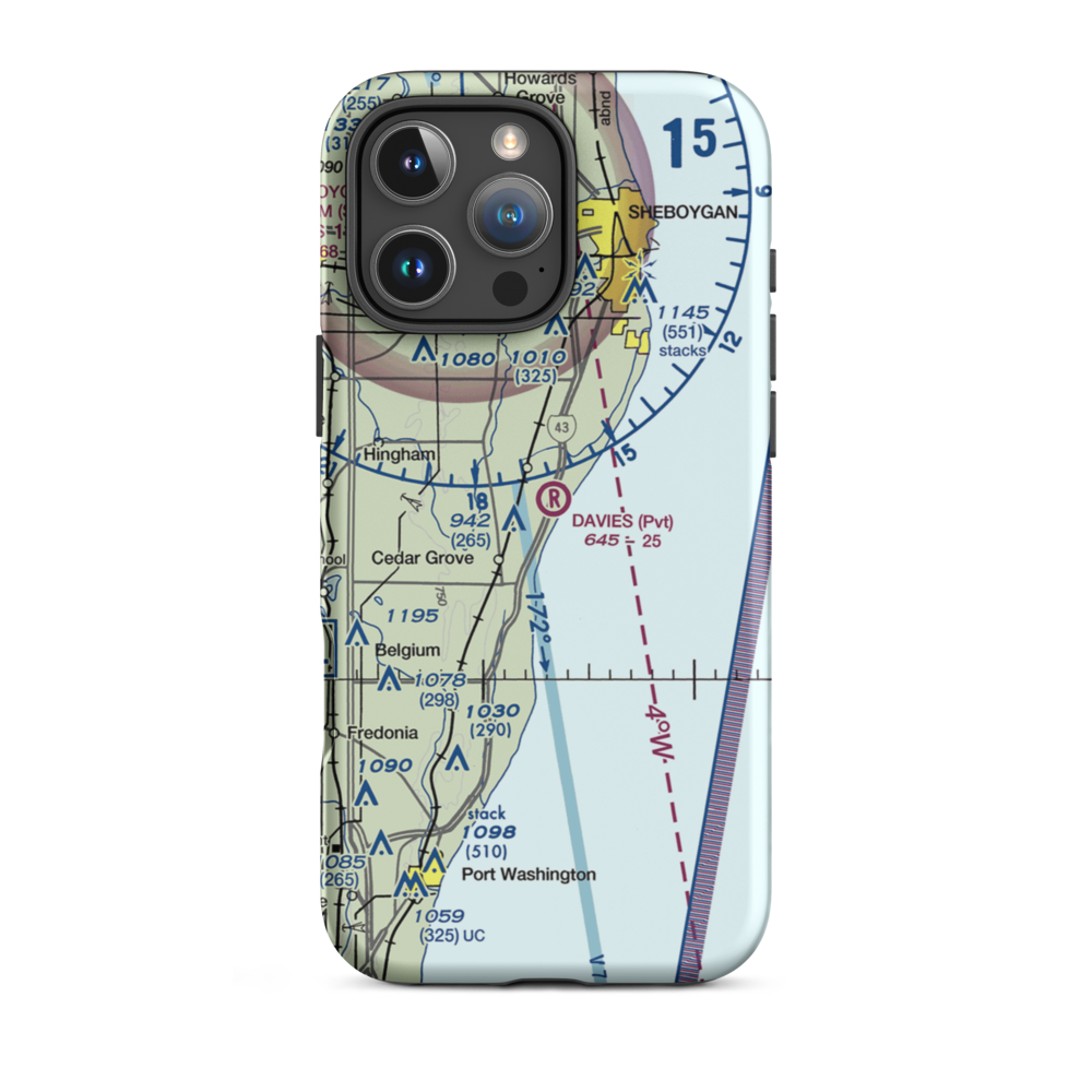 Smies Airport (75WI) VFR Sectional  Tough iPhone Case iPhone 16 Pro Max model shown