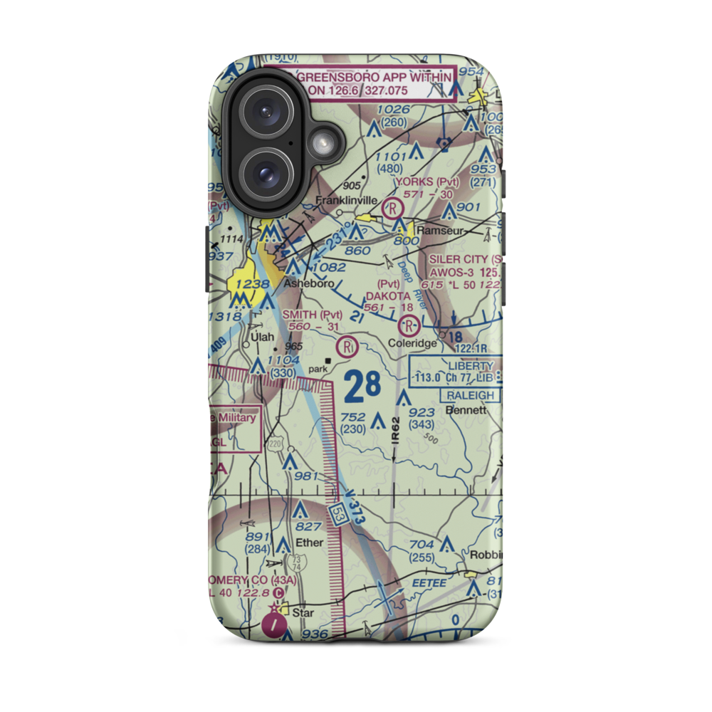 Smith Air Strip (25NC) VFR Sectional  Tough iPhone Case iPhone 16 Plus model shown