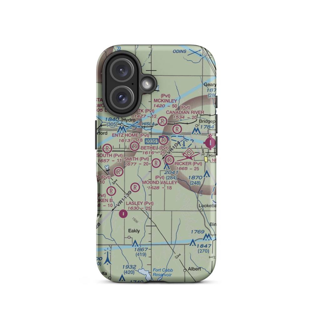 Smith Airpark (29OK) VFR Sectional  Tough iPhone Case iPhone 16 model shown