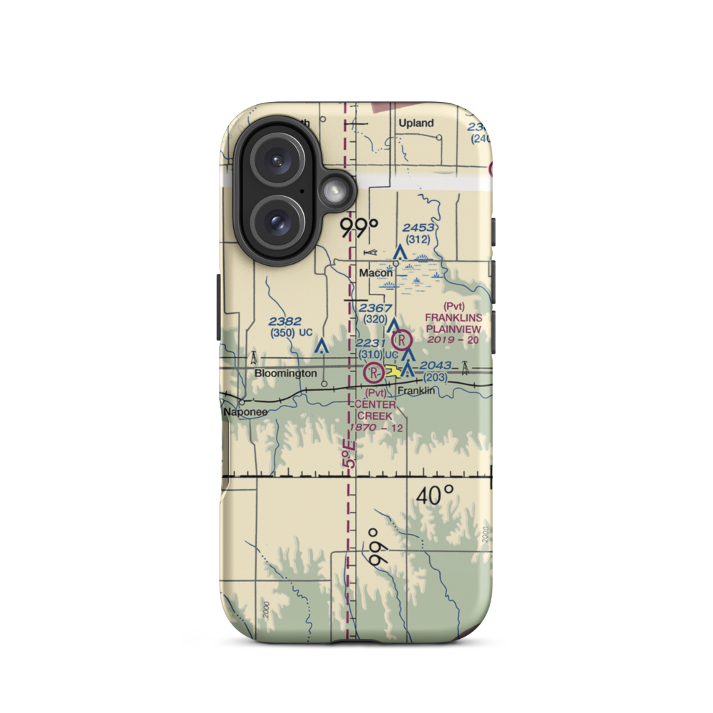 Smith Airport (8NE7) VFR Sectional  Tough iPhone Case iPhone 16 model shown