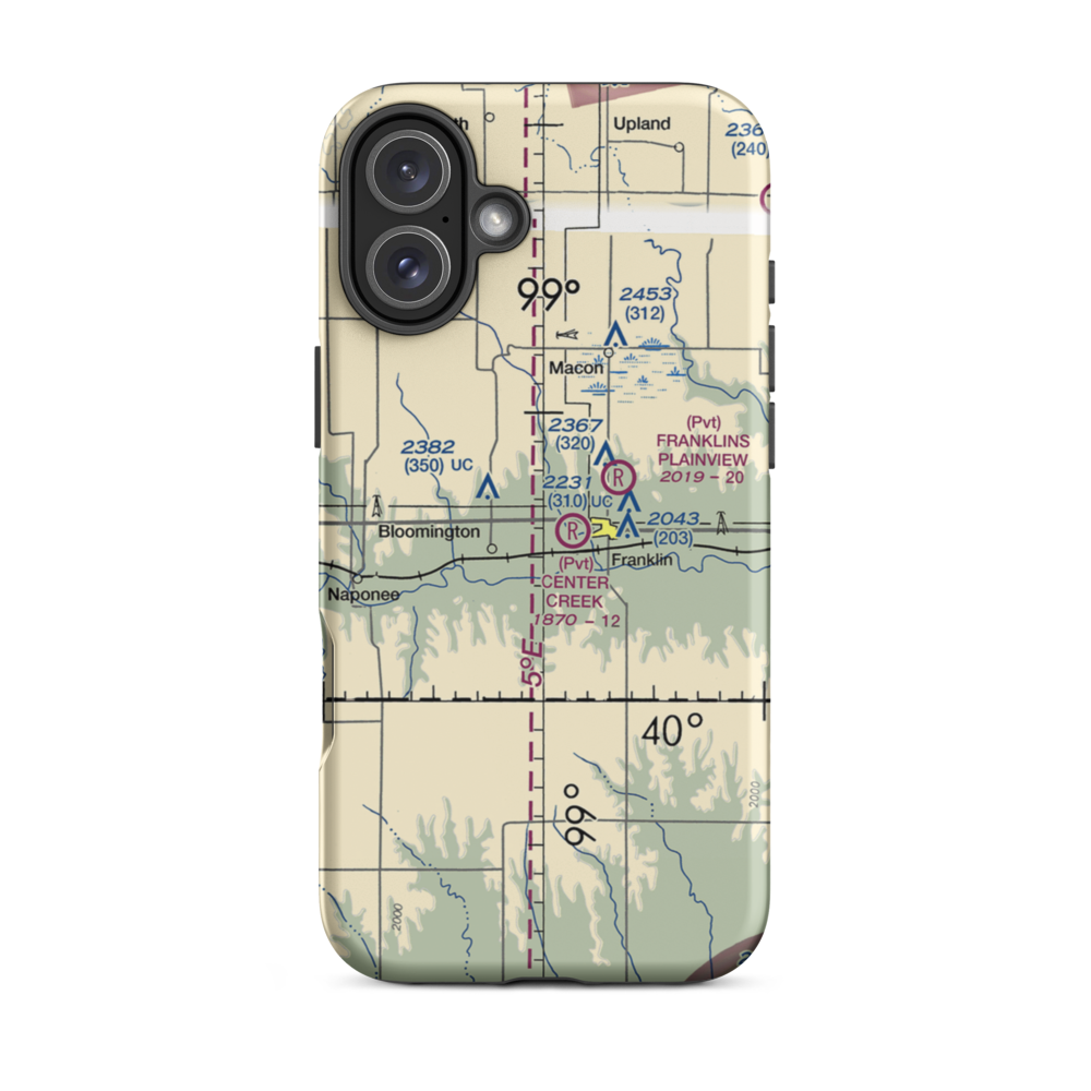 Smith Airport (8NE7) VFR Sectional  Tough iPhone Case iPhone 16 Plus model shown