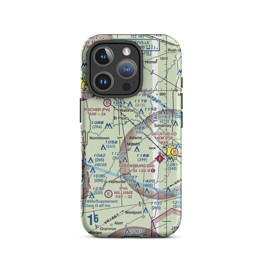 Smith Airport (II71) VFR Sectional  Tough iPhone Case iPhone 16 Pro model shown