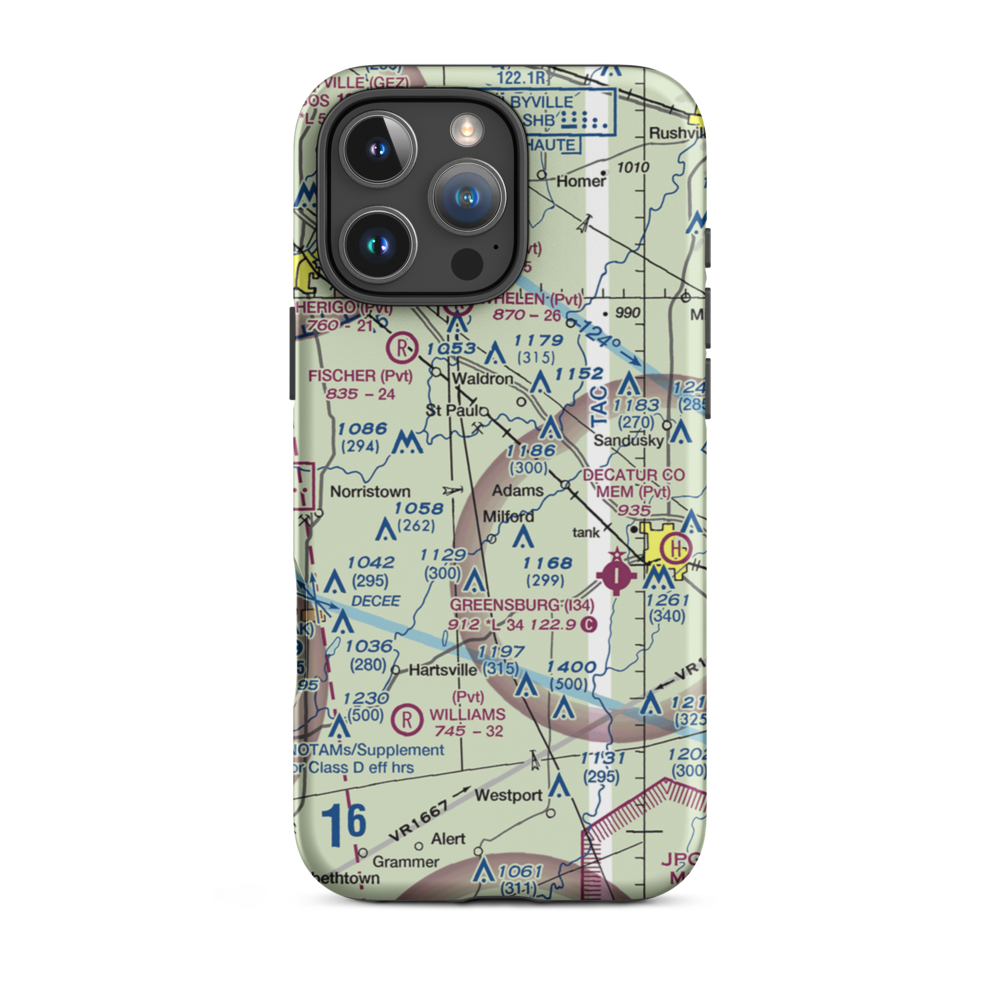 Smith Airport (II71) VFR Sectional  Tough iPhone Case iPhone 16 Pro Max model shown