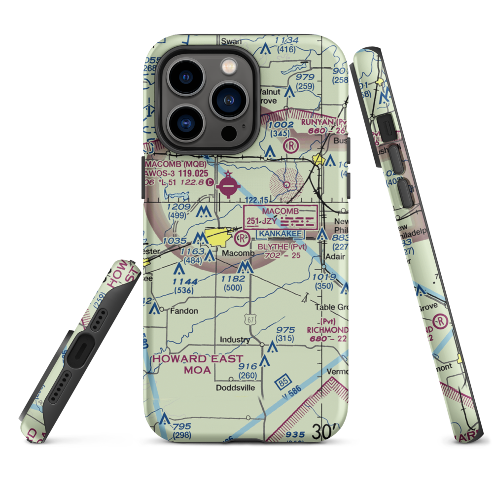 Smith Airport (LL27) VFR Sectional  Tough iPhone Case iPhone 14 Pro Max model shown