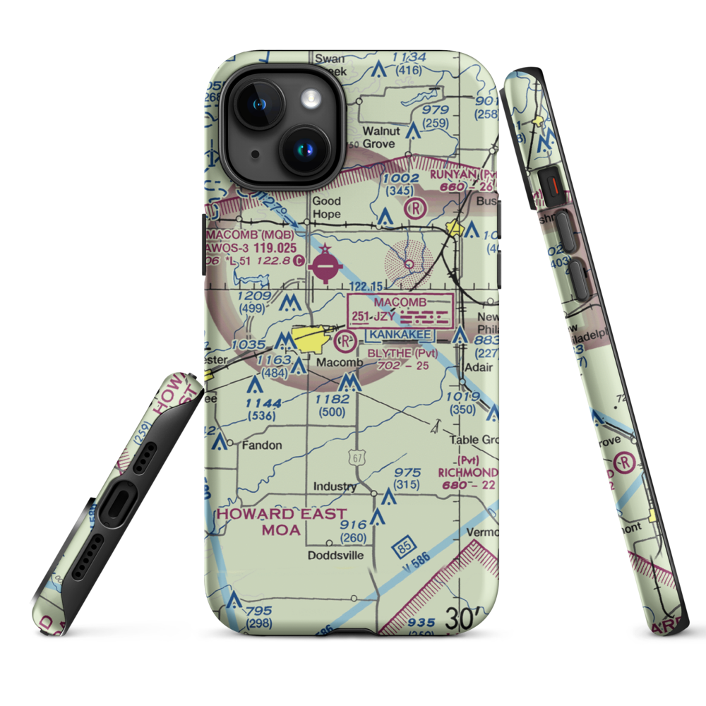 Smith Airport (LL27) VFR Sectional  Tough iPhone Case iPhone 15 Plus model shown