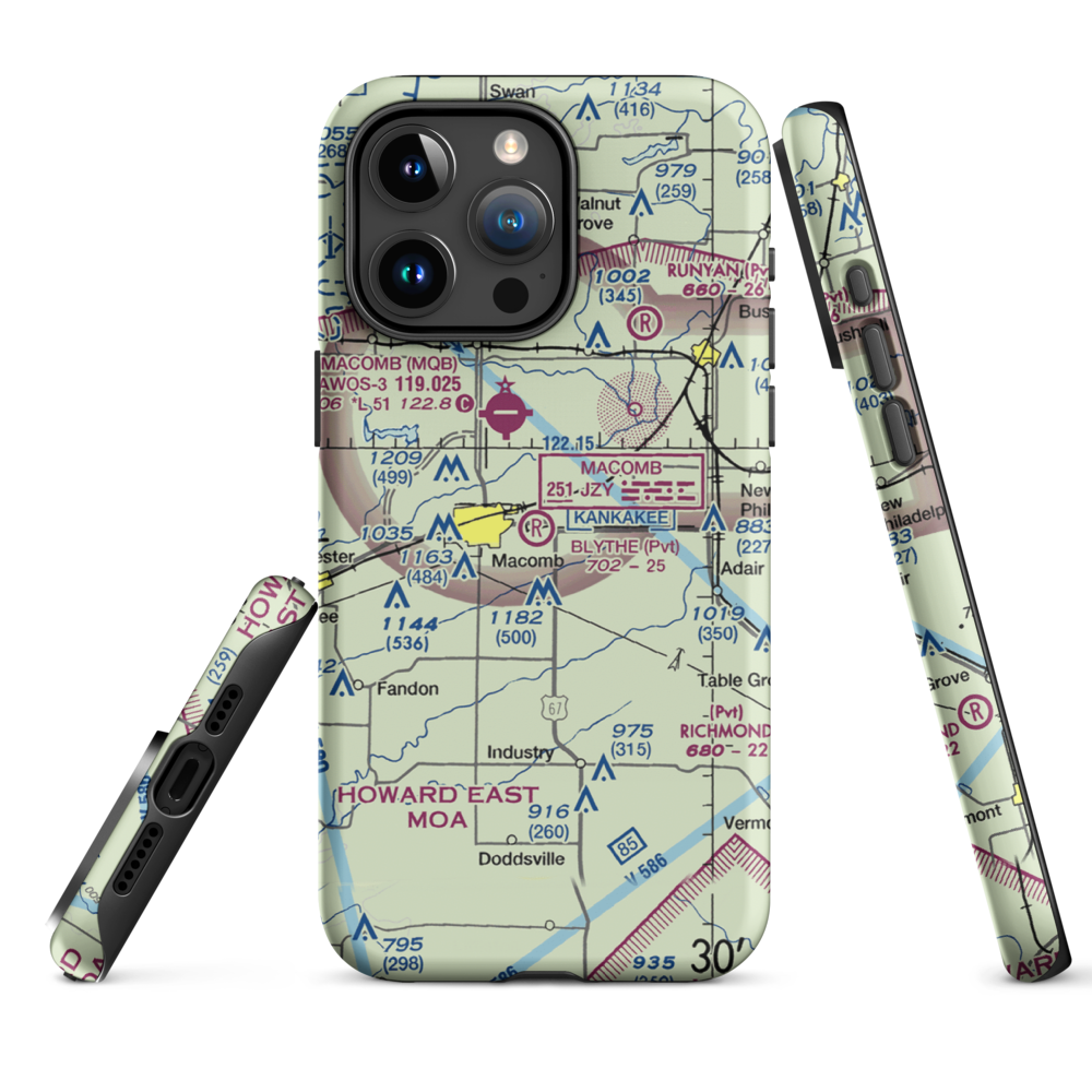 Smith Airport (LL27) VFR Sectional  Tough iPhone Case iPhone 15 Pro Max model shown