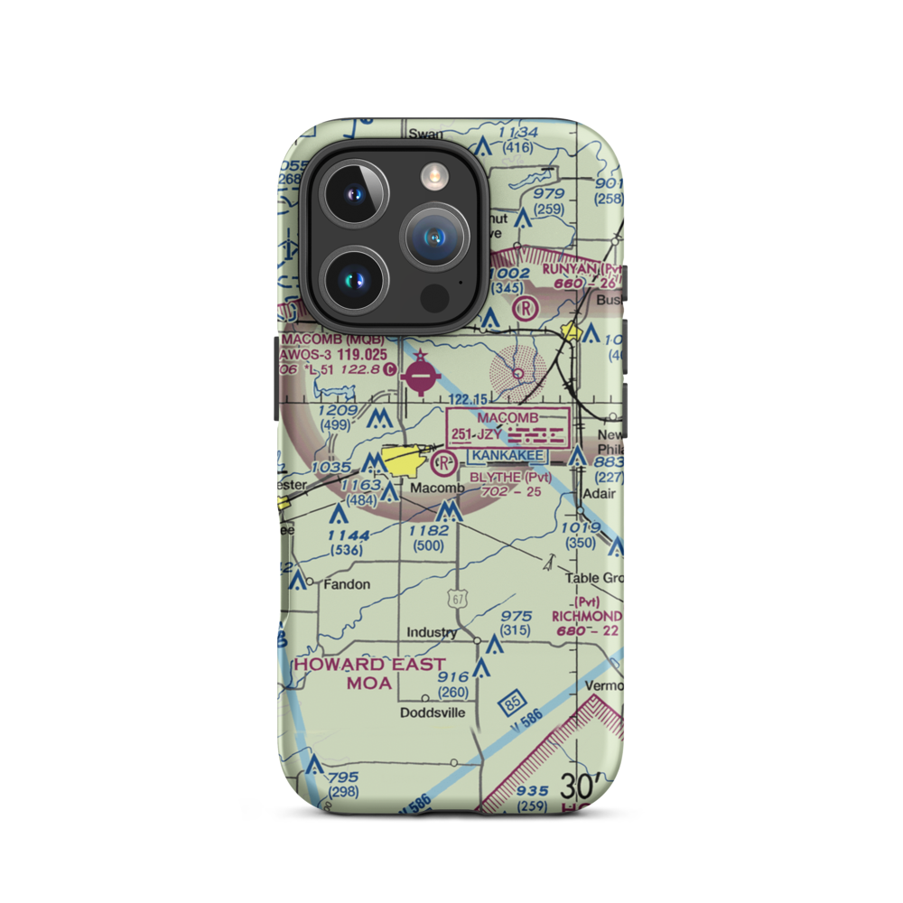 Smith Airport (LL27) VFR Sectional  Tough iPhone Case iPhone 16 Pro model shown