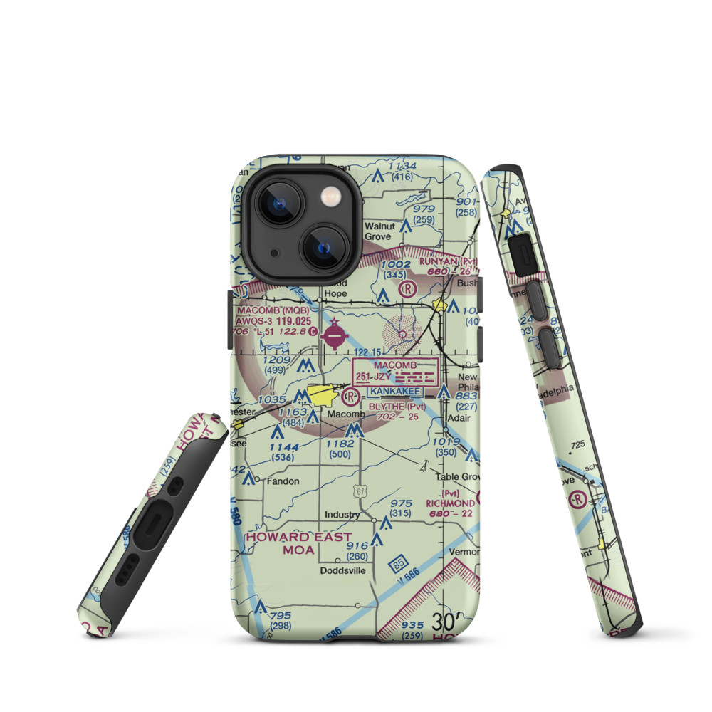 Smith Airport (LL27) VFR Sectional  Tough iPhone Case iPhone 13 mini model shown