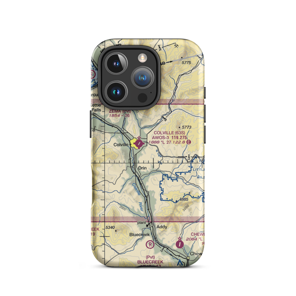 Smith Airport (WA73) VFR Sectional  Tough iPhone Case iPhone 16 Pro model shown