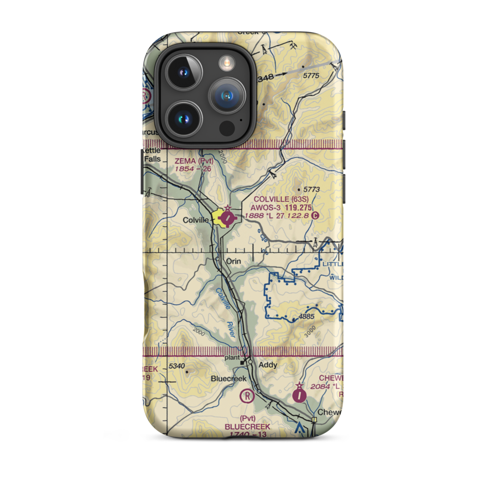 Smith Airport (WA73) VFR Sectional  Tough iPhone Case iPhone 16 Pro Max model shown