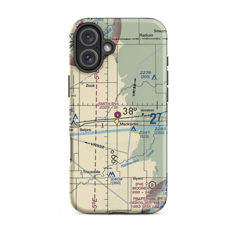 Smith Field (94KS) VFR Sectional  Tough iPhone Case iPhone 16 Plus model shown