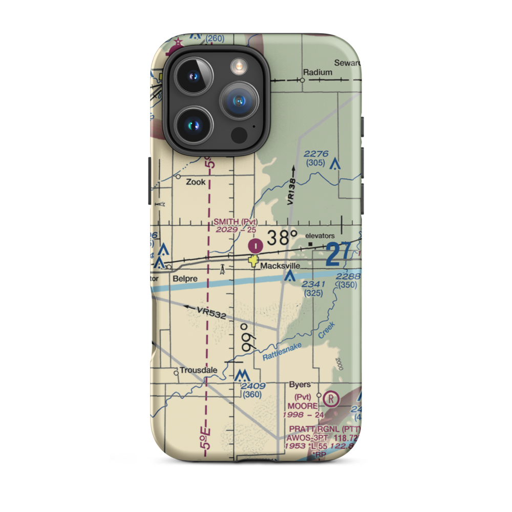 Smith Field (94KS) VFR Sectional  Tough iPhone Case iPhone 16 Pro Max model shown