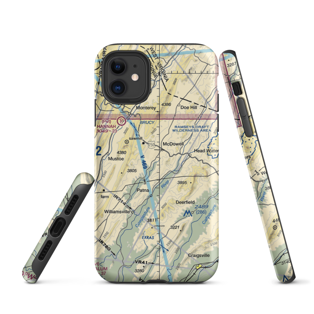 Smith Field (VA75) VFR Sectional  Tough iPhone Case iPhone 11 model shown