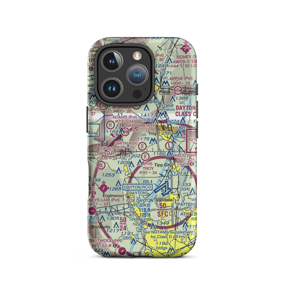 Smith Field Airport (2OH6) VFR Sectional  Tough iPhone Case iPhone 16 Pro model shown