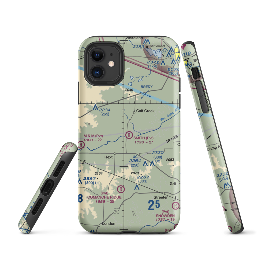 Smith I-Ranch Airport (14TE) VFR Sectional  Tough iPhone Case iPhone 11 model shown