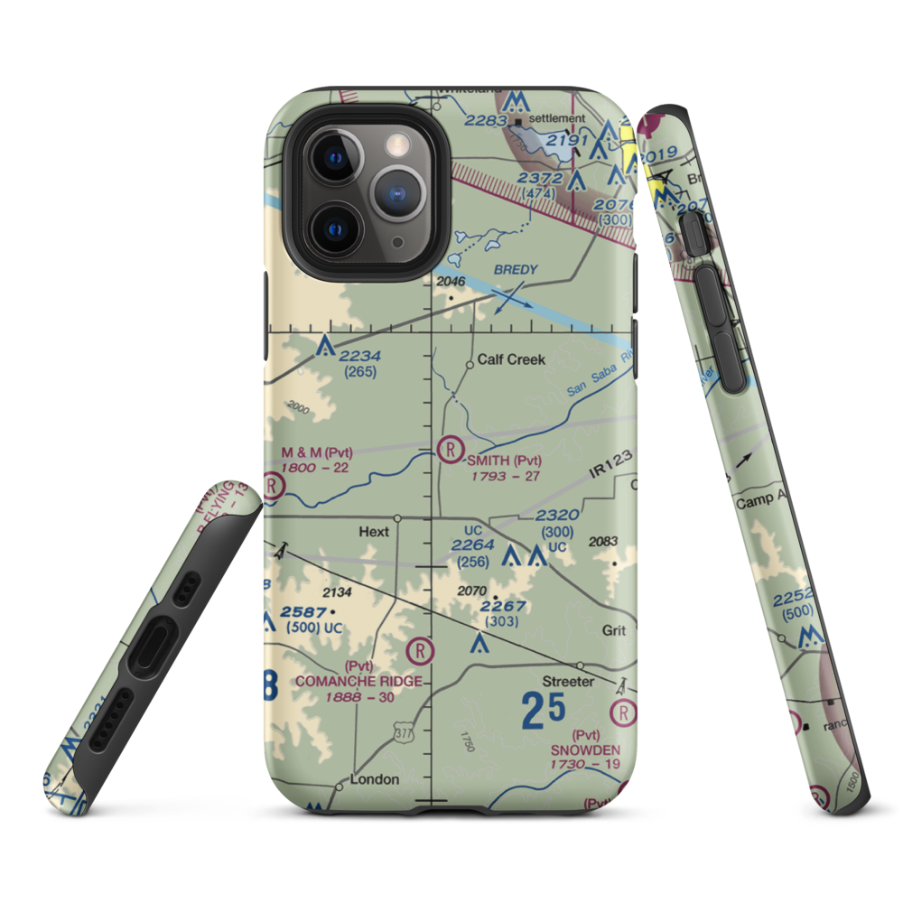Smith I-Ranch Airport (14TE) VFR Sectional  Tough iPhone Case iPhone 11 Pro model shown