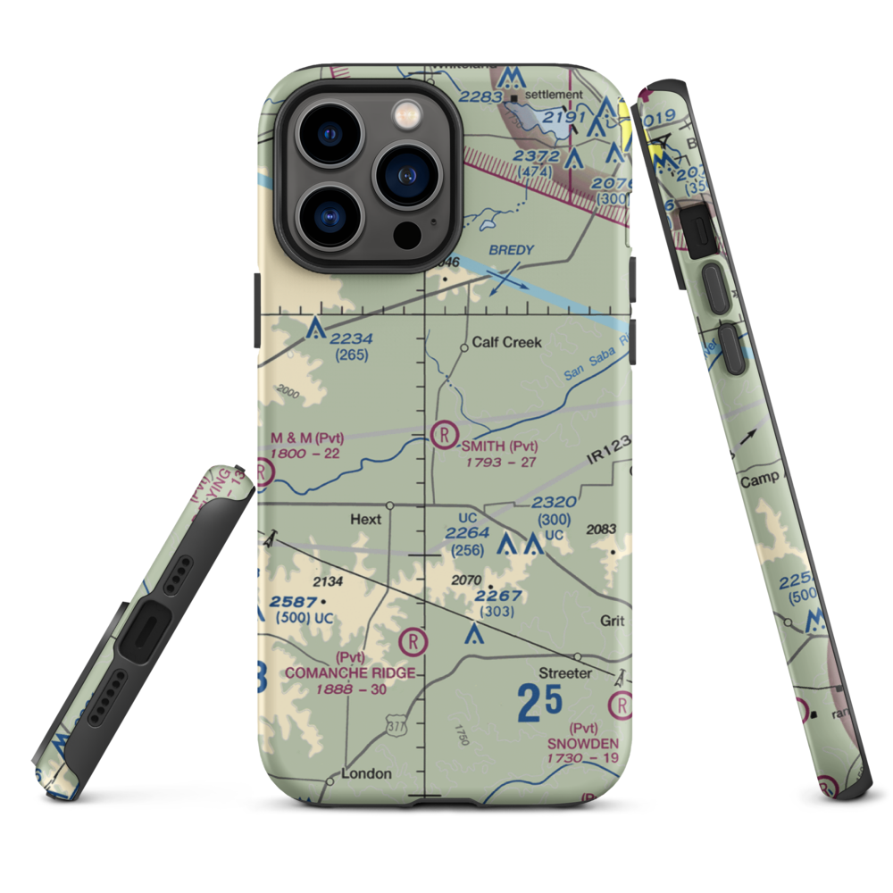 Smith I-Ranch Airport (14TE) VFR Sectional  Tough iPhone Case iPhone 13 Pro Max model shown