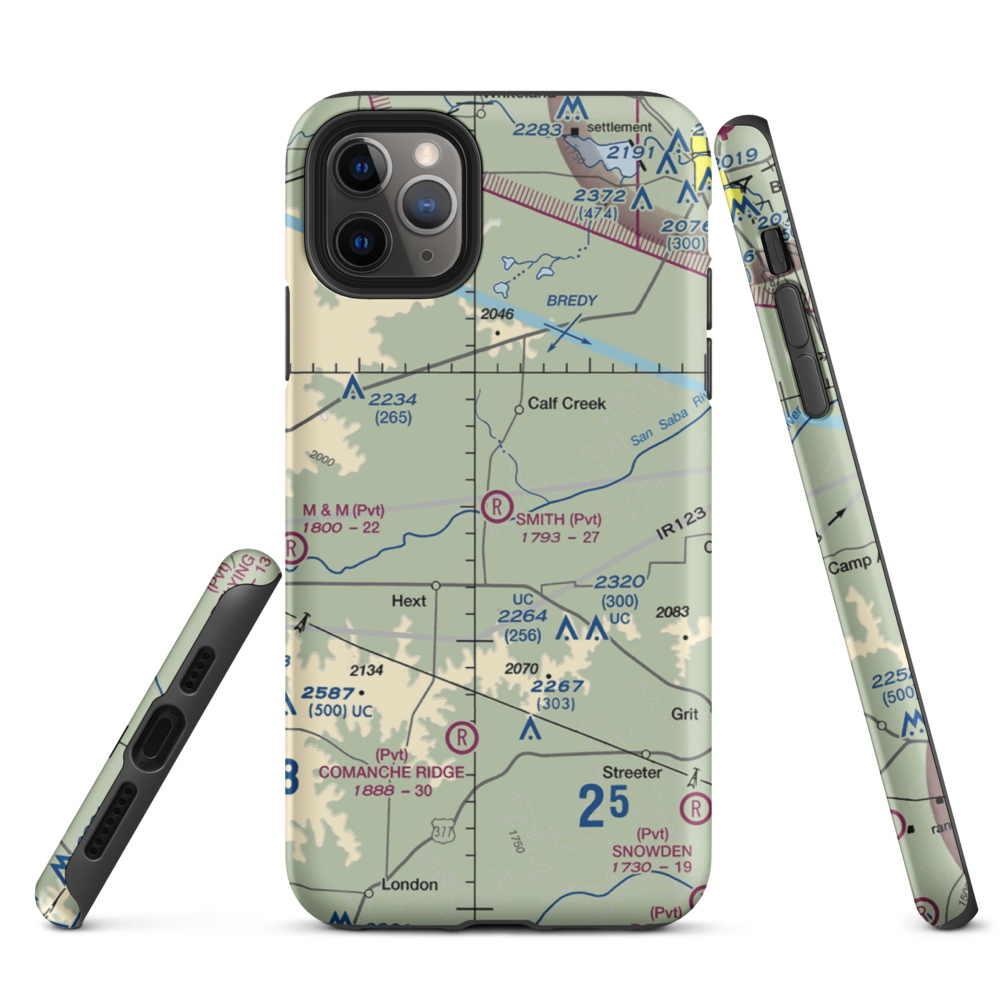 Smith I-Ranch Airport (14TE) VFR Sectional  Tough iPhone Case iPhone 11 Pro Max model shown