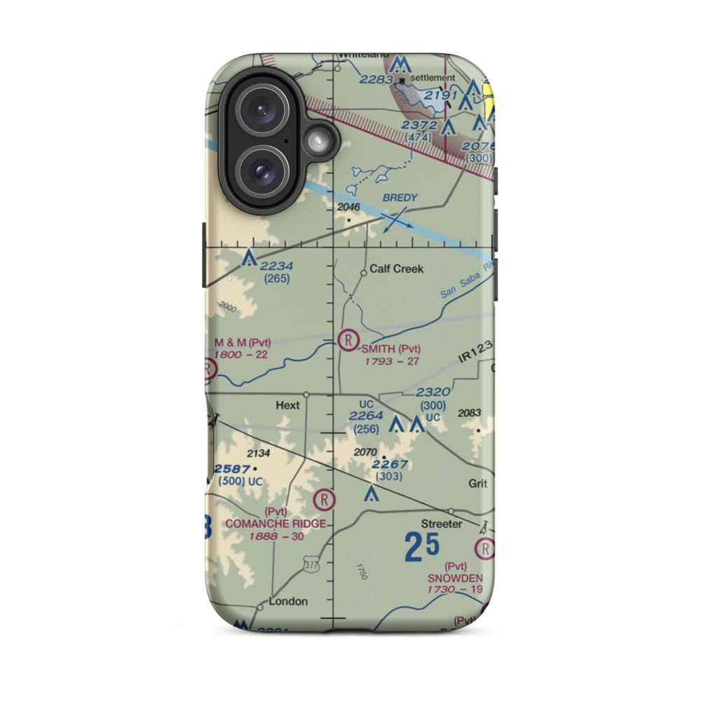 Smith I-Ranch Airport (14TE) VFR Sectional  Tough iPhone Case iPhone 16 Plus model shown