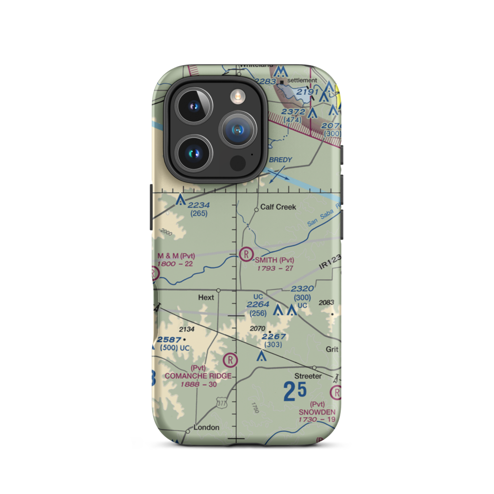 Smith I-Ranch Airport (14TE) VFR Sectional  Tough iPhone Case iPhone 16 Pro model shown