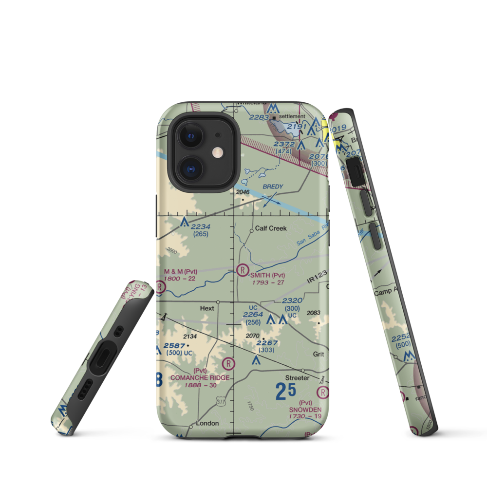 Smith I-Ranch Airport (14TE) VFR Sectional  Tough iPhone Case iPhone 12 mini model shown