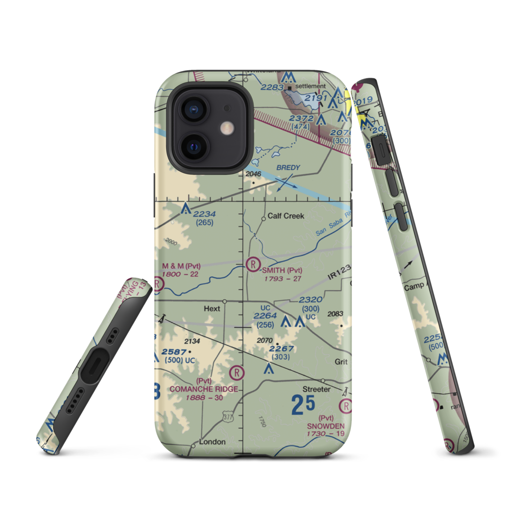 Smith I-Ranch Airport (14TE) VFR Sectional  Tough iPhone Case iPhone 12 model shown