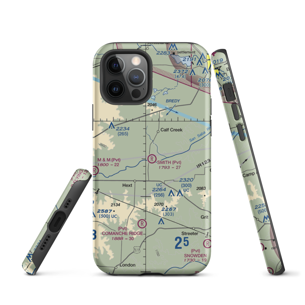 Smith I-Ranch Airport (14TE) VFR Sectional  Tough iPhone Case iPhone 12 Pro model shown