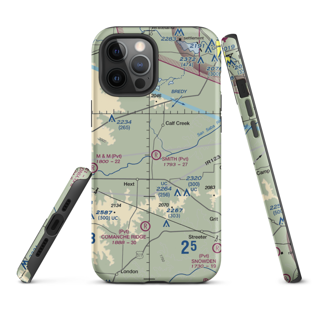 Smith I-Ranch Airport (14TE) VFR Sectional  Tough iPhone Case iPhone 12 Pro Max model shown