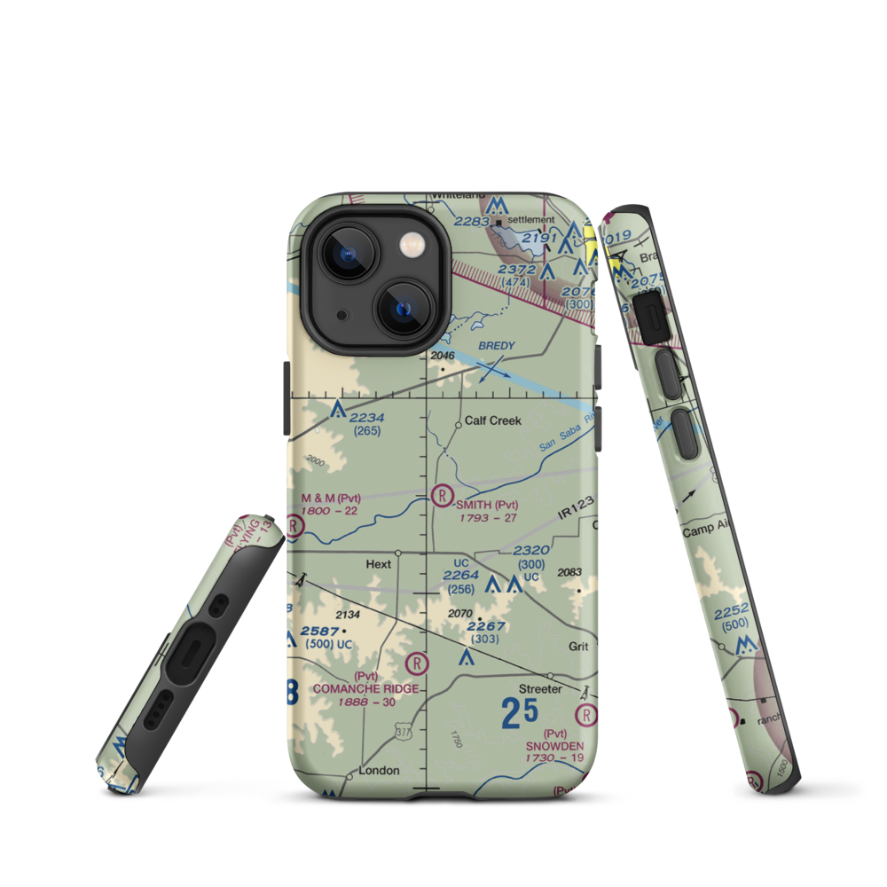 Smith I-Ranch Airport (14TE) VFR Sectional  Tough iPhone Case iPhone 13 mini model shown
