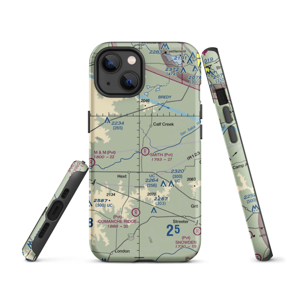 Smith I-Ranch Airport (14TE) VFR Sectional  Tough iPhone Case iPhone 13 model shown