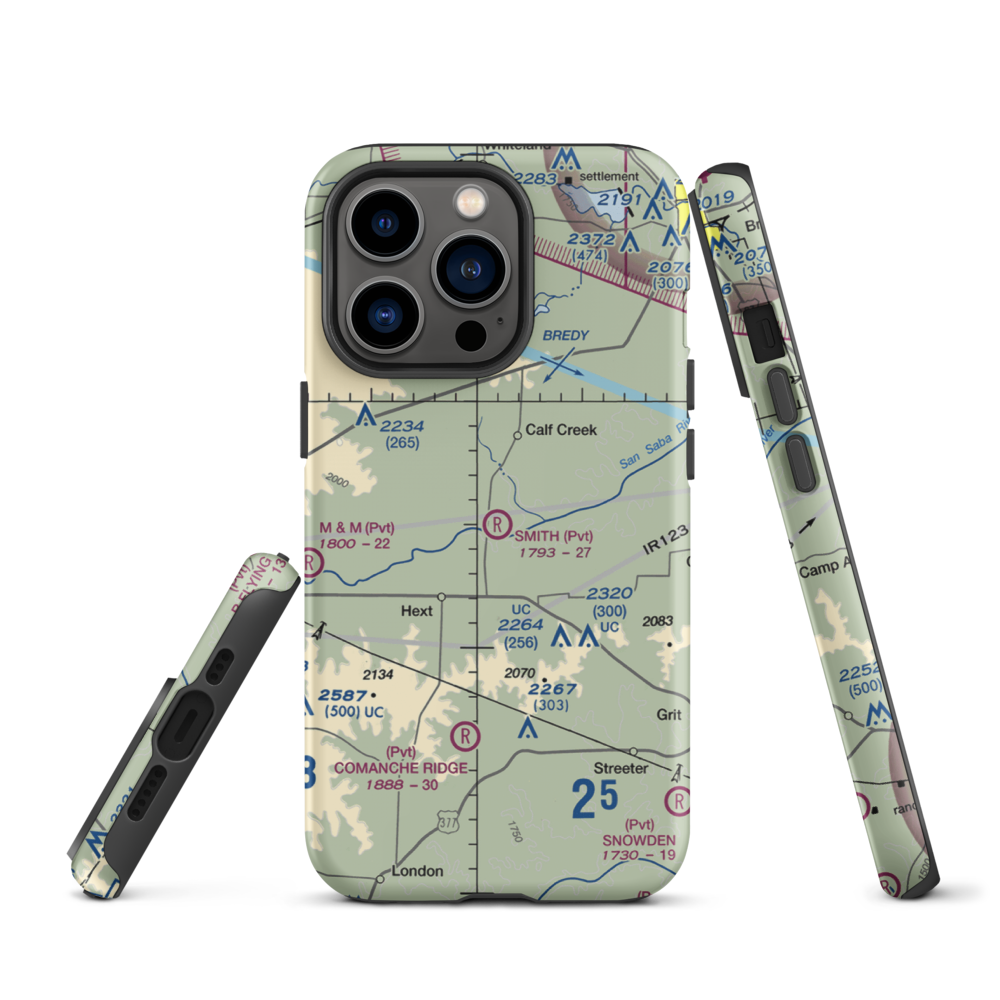 Smith I-Ranch Airport (14TE) VFR Sectional  Tough iPhone Case iPhone 13 Pro model shown