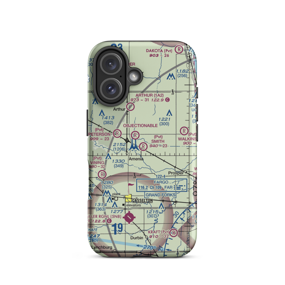 Smith Private Airport (ND74) VFR Sectional  Tough iPhone Case iPhone 16 model shown