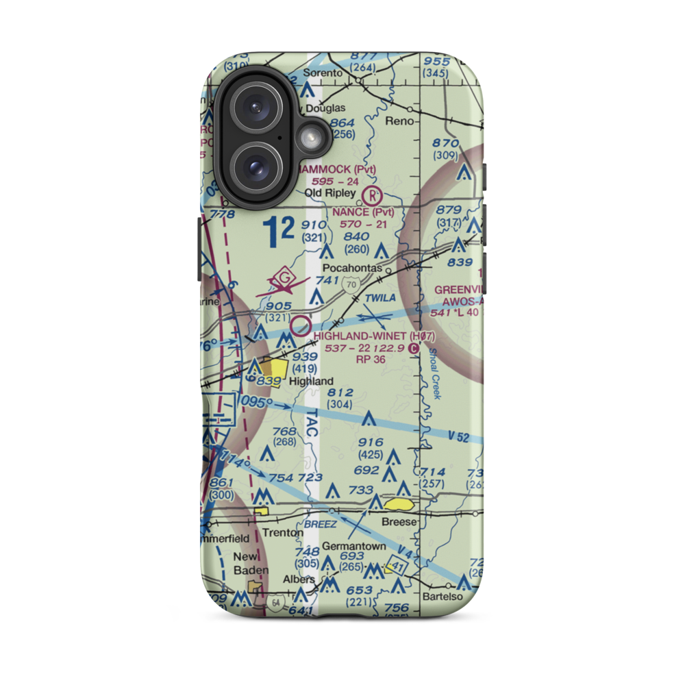 Smith Restricted Landing Area (61LL) VFR Sectional  Tough iPhone Case iPhone 16 Plus model shown