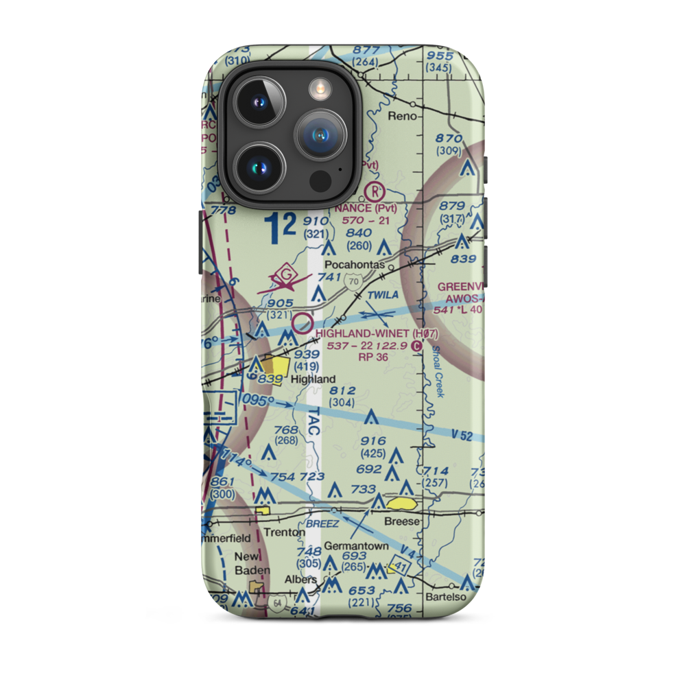Smith Restricted Landing Area (61LL) VFR Sectional  Tough iPhone Case iPhone 16 Pro Max model shown