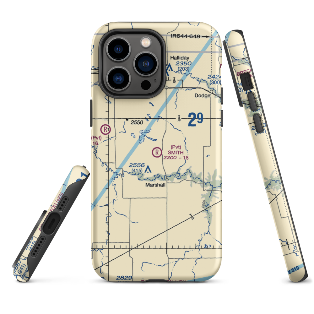 Smith Strip (10ND) VFR Sectional  Tough iPhone Case iPhone 14 Pro Max model shown