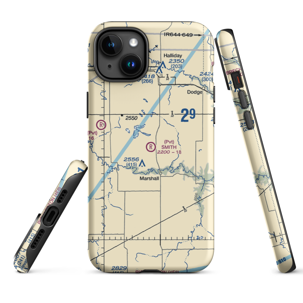 Smith Strip (10ND) VFR Sectional  Tough iPhone Case iPhone 15 Plus model shown