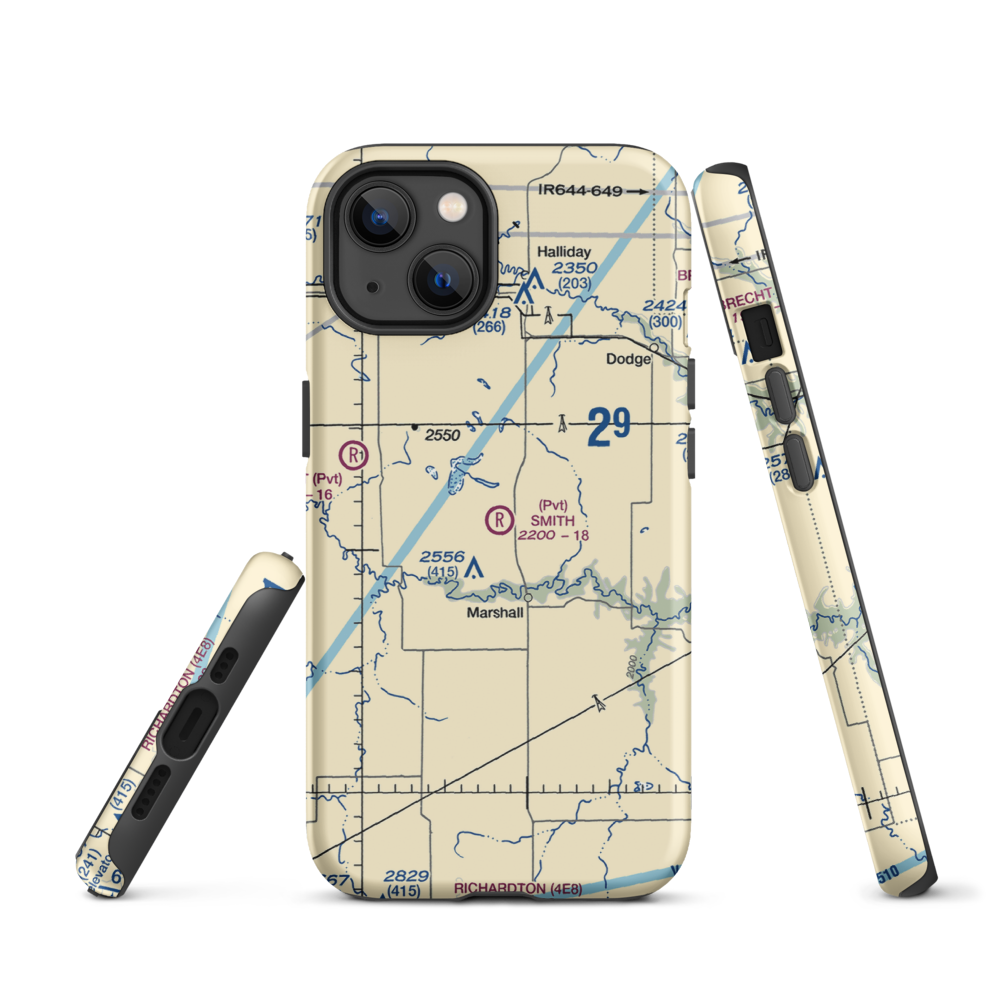 Smith Strip (10ND) VFR Sectional  Tough iPhone Case iPhone 13 model shown