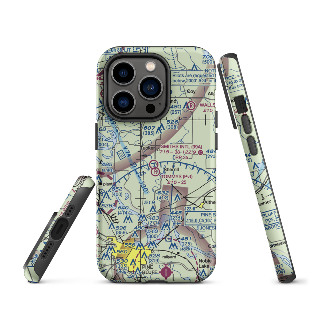 Smith's International Airport (99A) VFR Sectional  Tough iPhone Case iPhone 14 Pro model shown