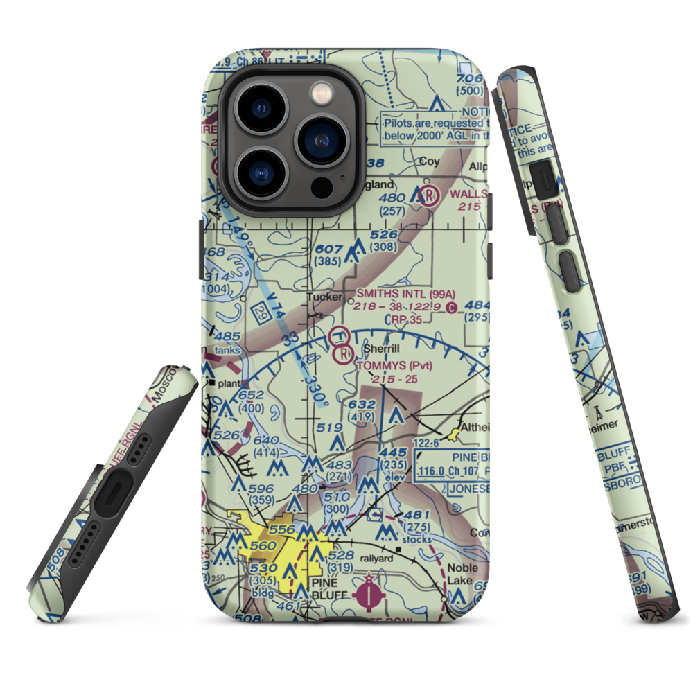 Smith's International Airport (99A) VFR Sectional  Tough iPhone Case iPhone 14 Pro Max model shown