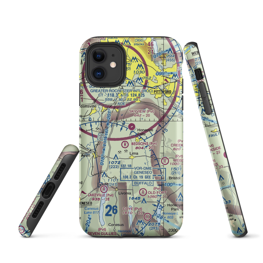 Smiths Land Base Airport (53NY) VFR Sectional  Tough iPhone Case iPhone 11 model shown