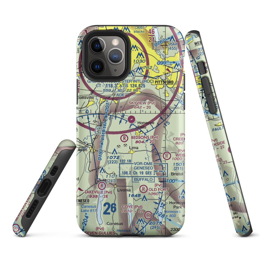 Smiths Land Base Airport (53NY) VFR Sectional  Tough iPhone Case iPhone 11 Pro model shown