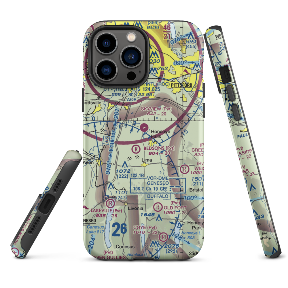 Smiths Land Base Airport (53NY) VFR Sectional  Tough iPhone Case iPhone 13 Pro Max model shown